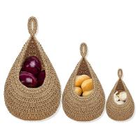 Hanging Fruit Basket forKitchen, Hanging Wall Fruit Vegetable Baskets, Handwoven Decorative Hanging Kitchen Baskets