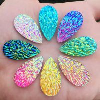 hotx【DT】 15x29mm water drop Resin Rhinestone Flatback Strass Stones Crafts Decorations 15PCS -HE12