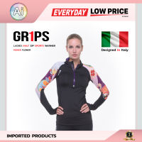 เสื้อแขนยาว เสื้อแขนยาวออกกำลังกาย สำหรับผู้หญิง LADIES HALF ZIP SPORTS WARMER POWER FLOWER Size.M แบรนด์ GR1PS จาก Ai Retail