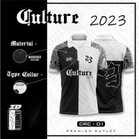 2023      RETRO CULTURE CRC01 - BLACK WHITE JERSEY POLO SHIRT