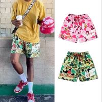 Mens Summer American Trend Camouflage Shorts Hip Hop Sports Training Basketball Quick-drying Above The Knee Loose Short Pants Green Pink