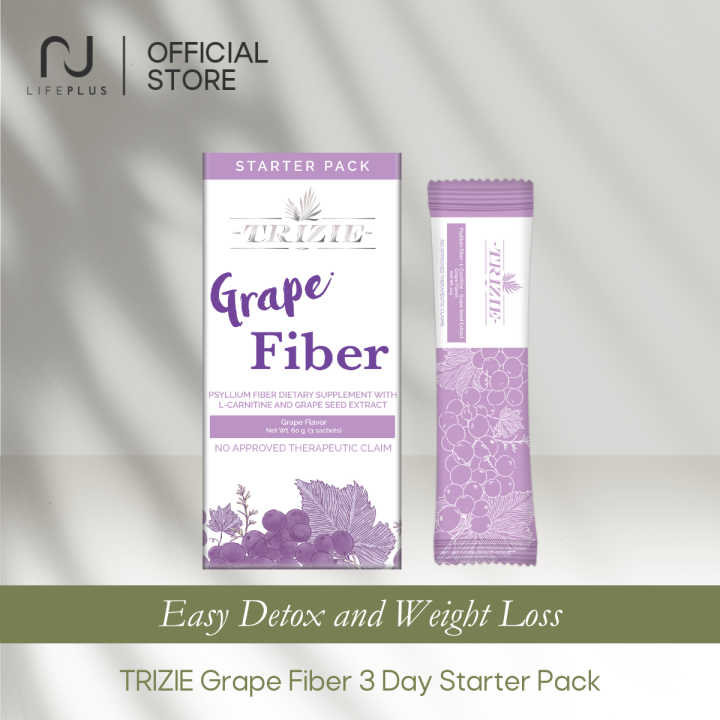 TRIZIE Grape Fiber STARTER PACK (3 sachets) [Detox Fiber Drink for