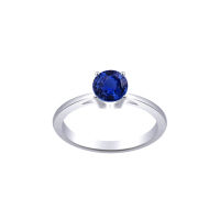 Silver thai  6mm Silver round shiny blue sapphire stone ringsเครื่องประดับเงินแท้  แหวนพลอยแซฟไฟร์สีน้ำเงินขนาด6 มม.เงินแท้925