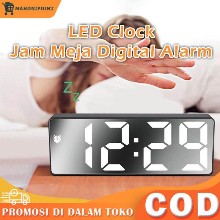 Jam Meja Digital Alarm LED Clock Sensor Suara & Sensor Sentuh