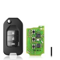 For Xhorse XKHO00EN Universal Wire Remote Key Fob Flip 3 Button for Honda Type for VVDI Key Tool Accessory Part