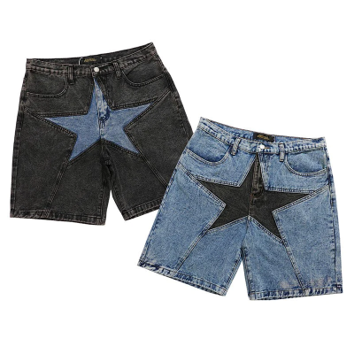 High-End Star รูปแบบกางเกงยีนส์ Y2K ขากว้างแนวโน้ม Casual Denim กางเกงขาสั้น R สไตล์อเมริกัน Harajuku แฟชั่น Casual หลวมกางเกงยีนส์2023...