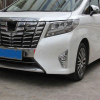 ฝาครอบไฟตัดหมอกด้านหน้าและด้านหลังโครเมียมด้านนอกสำหรับ Toyota Alphard Vellfire 2016-2018อุปกรณ์ตกแต่งไฟตัดหมอก4ชิ้น