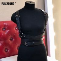 Sabuk pedang Punk Bdsm garter Gotik pengikat tubuh kulit Lingerie seksi Aksesori Suspender pakaian populer rompi wanita