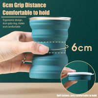 320ml New Folding Water Coffe Cup Portable Silicone Heat Resistant Telescopic Collapsible Mug with Lid Outdoor Office Supplies