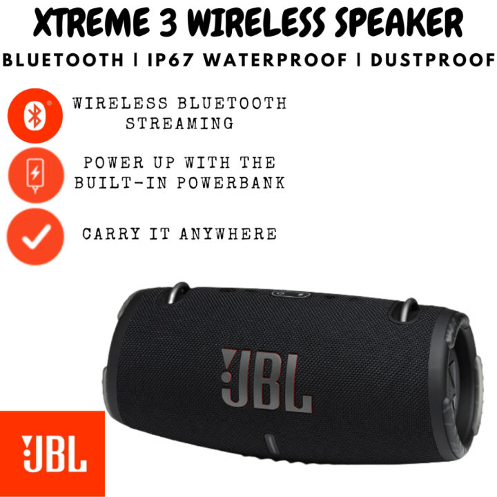 JBL PartyBoost for Multi-speaker PairingXtreme 3 - Portable Bluetooth  Speaker, Powerful Sound and Deep Bass, IP67 Waterproof, 15 Hours of Playtime,  Powerbank