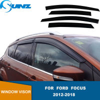 Weathershiled สำหรับ Ford Focus Hatchback 2012 2013 2014 2015 2016 2017 2018 Window Visor Sun Rain Guard Deflector รถอุปกรณ์เสริม