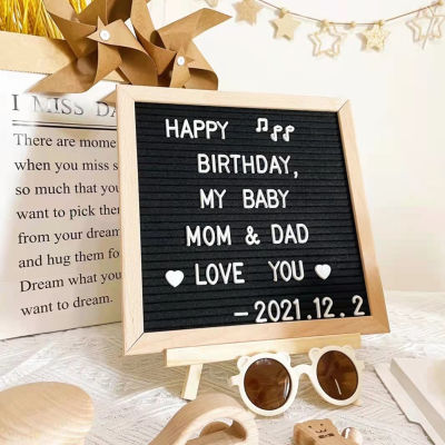 10x10นิ้วไม้กระดานข้อความ Cork Board Wall Decor Felt Letterboard Oak 460ตัวอักษร Drawstring กระเป๋า Felt Letter Board Home Decor