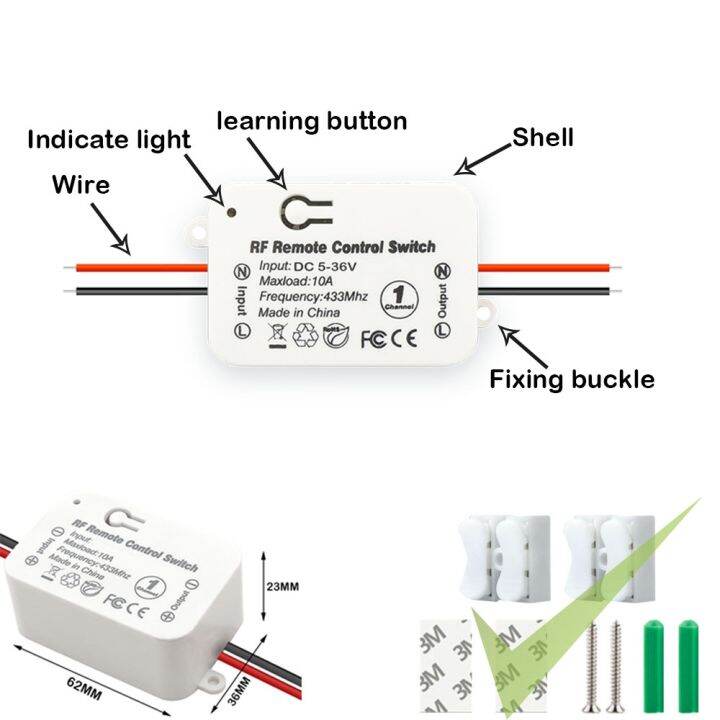 rf-433-mhz-wireless-light-switch-push-button-wall-switch-dc-12v-24v-36v-10a-radio-transmitter-remote-on-off-led-electric-door