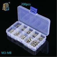 200pcs Stainless Steel Hex Socket Set Screw Grub Screws Cup Point Assortment Kit M3-M8 With Plastic Box