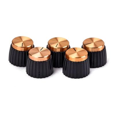 5x Amplifier Knobs  Black W/ Gold Cap Push-on Knobs for Marshall Amplifier Guitar AMP Knobs Guitar Accessories Dropshipping Guitar Bass Accessories