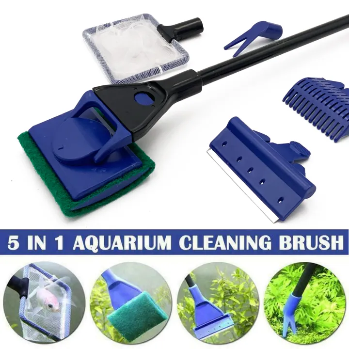 5 in 1 Aquarium Cleaning Tools Tank Clean Set Fish Net Gravel Rake ...