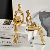 Decorative Art Figurines Nordic Style Home Decor Abstract Thinker Statue Luxury Living Room Ornament Aesthetic Desktop Sculpture