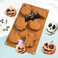 【lz】◄❅  Desenhos Animados 3D Fantasma Abóbora Silicone Molde De Chocolate Bat Jelly Biscuit Molde De Gelo Bolo De Festa De Halloween Sabão Decoração De Vela Presente De Férias