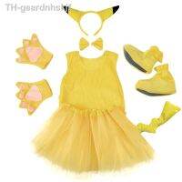 【hot】✇♗❇  Pikachu Fantasias com Headwear Conjuntos de vestidos cauda Vestir para crianças Amarelo menina e menino Halloween