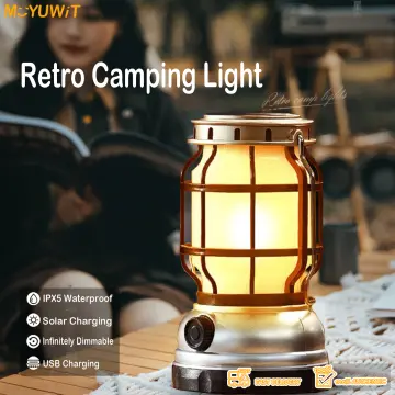 Camping Light Portable Retro Hanging Lantern USB Recharge Outdoor