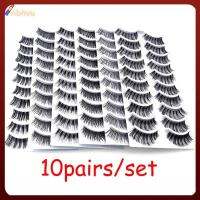 RIBHVU SKONHED 10 Pairs คุณภาพสูง เป็นธรรมชาติ แฮนด์เมด หนายาว ตัวเล็ก ขนตาปลอม ต่อขนตา