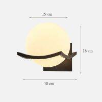 Post Modern Moon Wall Lamp Glass Shade White Black Gold Bedroom Decoration for Home Interior Sconce Led Night Lights Fixtures