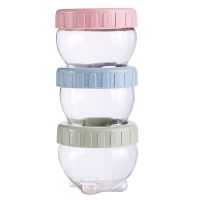 3 Pcs Portable Snacks Storage Jar Plastic Sealed Cans Spice Teas Beans Candy Preservation Food Storage Bottle Airtight Seal Lid