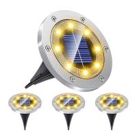 【LZ】☜  Solar Aço Inoxidável Jardim LED Enterrado Lâmpada Solar Jardim Ao Ar Livre Camping Lâmpada Lâmpada De Grama De Luz Quente