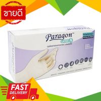 ⚡ลดราคา⚡ ถุงมือยาง ลาเท็กซ์ มีแป้ง PARAGON รุ่น 75-255228 ขนาด M (แพ็ค 100 ชิ้น) สีขาว Flash Sale!!!