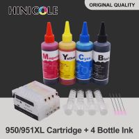 Hinicole หมึกเติม950 951ตลับหมึกสำหรับ Hp 950 Officejet Pro 276dw 251dw 8660 8615 8616 8625เครื่องพิมพ์4สี100Ml หมึกย้อม