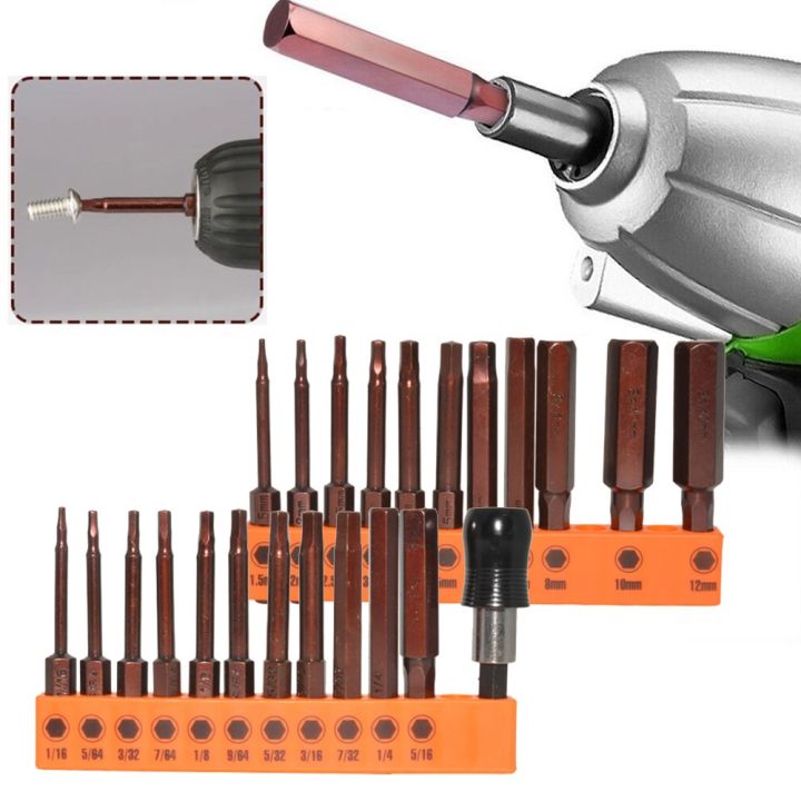23ชิ้นประแจหัวเจาะชุดไขควงบิต1-4นิ้ว-hex-สำหรับการทำงานกับยานพาหนะ