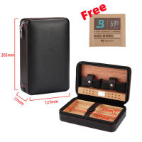 Mens Gift for Ciggare Humidor Case with Humidifier 69% Bag Storage Lighter Holder Ciggar Box Smking Cutter Accessories