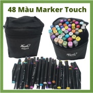 Bộ Bút Dạ 2 Đầu 48 Màu Marker Touch Cool, Set 48 Cây Bút Màu Dạ