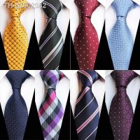 ◄☌ Mens Business Wedding 8cm Silk Tie Silvery Bule Polka Dot Neck Ties Fashion Jacquard Plaid Formal Ties Neckwear Gift Gravata