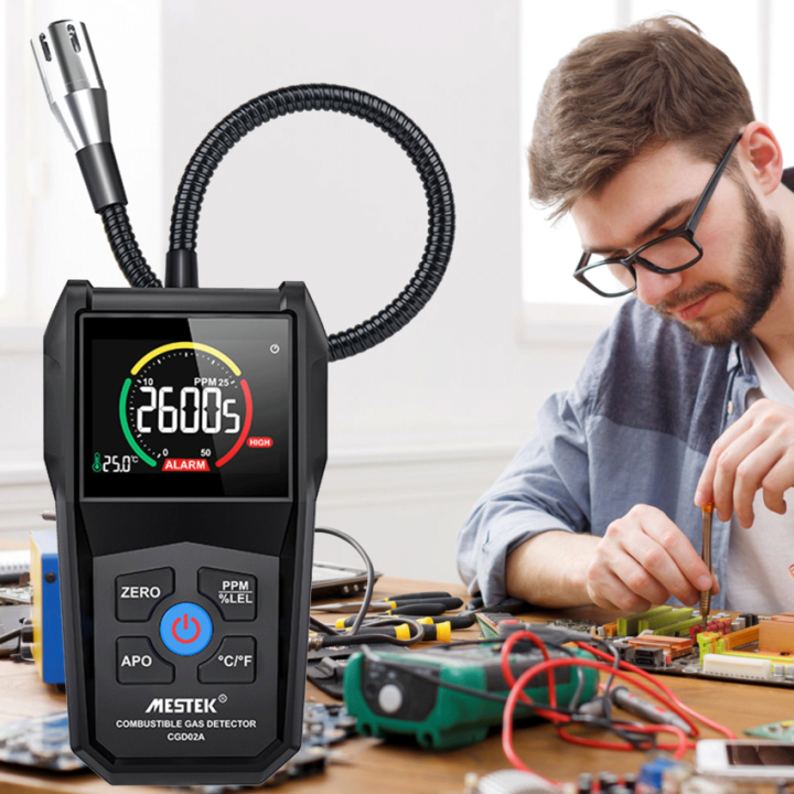 Gas Leak Detector Analyzer LCD Screen Sound Dual Alarm LEL PPM