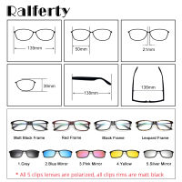 Ralferty Polarized Sunglasses Men Women 5 In 1 Magnetic Clip On Glasses TR90 Optical Prescription Eyeglass Frames Magnet Clips