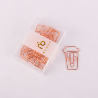 Rose Gold Coffee Cup Paper Clip Metal Paperclip Gold Papelaria Cute Paper Clips Binder Fajas Fichario Drink Shaped Metal Clips