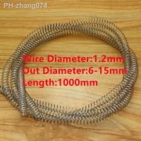 2PCS1 Meter Tube Steel Long Extension Coil Compression Spring1.2mm Wire Diax6/8/10/12/14/15mm Out Diameterx1000mm Length