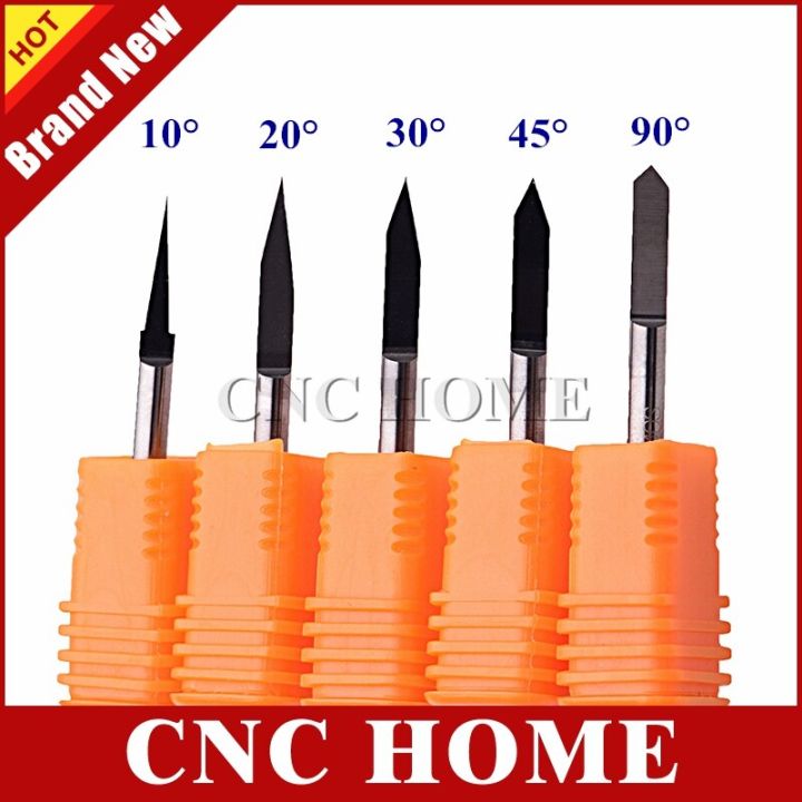 5pcs-3-175mm-shank-v-cnc-bit-engraving-milling-cutter-carbide-เครื่องมืองานไม้สําหรับไม้-pvc-acrylic-cnc-router-bits