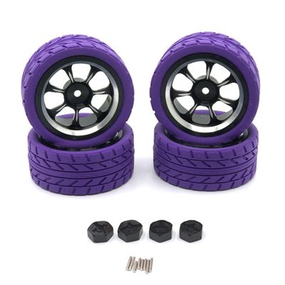 65mm Metal Wheel Rim Tire Tyre with 12mm Adapter for Wltoys A959 144001 124016 124018 124019 RC Car Upgrade Parts