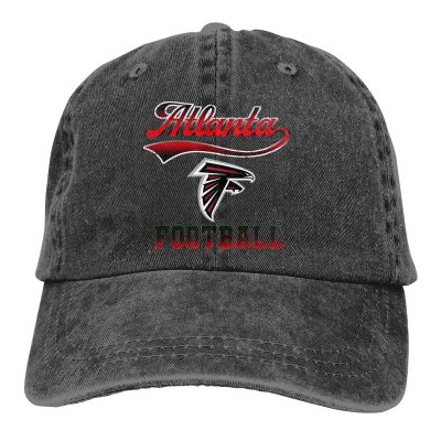 Unisex Adult Baseball Cap Atlanta Football Team Fan Retro Washed Dyed Cotton Adjustable Denim Cap Sun Hat