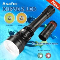 ✖☏ Asafee A33 6000Lm Xhp70.2 Underwater Super Bright Scuba Professional Diving Fishing Outdoor Dive Led Yellow White Lamp