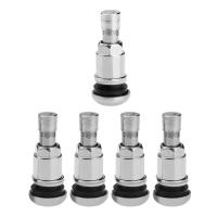 4pcs Bolt-in Stainless Steel Tubeless Tire Valve Stems with Dust Caps Autocar Inner Tube Valve Round Cover Accessories Valve Stems  Caps  Adapters