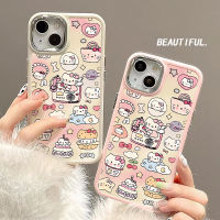 เคสโทรศัพท์มือถือซิลิโคน TPU นิ่ม ขอบสี่เหลี่ยม กันกระแทก ลายแมวน่ารัก สําหรับ IPhone 14 13 12 11 Pro Max XS X XR 8 + 7 Plus