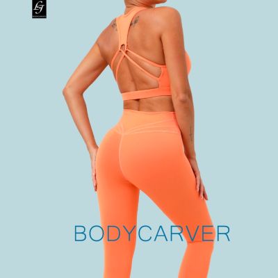 Bodycarver ชุดเสื้อแขนกุด และกางเกง กันกระแทก เหมาะกับการเล่นโยคะ ฟิตเนส สําหรับผู้หญิง 2 ชิ้น pls