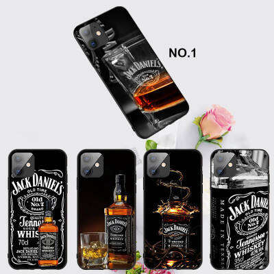 Casing หรับ iPhone 14 13 11 Pro Max 11 Mini 8+ 8 Plus G137 jack daniel Wine Pattern Phone เคสโทรศัพท์ อ่อนนุ่ม TPU Shockproof Black ปก