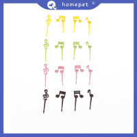 ? Homepet 16pcs Musical Note Shape อาหารผลไม้ส้อมหยิบสำหรับงานปาร์ตี้ขนมเค้ก Bento ส้อม