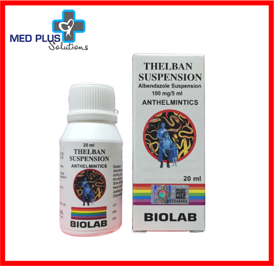 Thelban Anti Worm Suspension Albendazole 200mg10ml Ubat Cacing Deworm