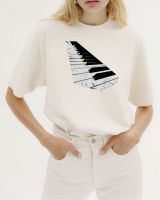 เสื้อยืดคอกลมสไตล์ Minimal พิมพ์ลาย เสื้อแขนสั้น ลายเปียโน Piano ผ้านุ่ม สวมใส่สบาย ราคาเบาๆ ไซส์ S-3XL