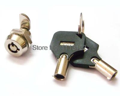 M12โลหะผสมสังกะสีท่อขนาดเล็กล็อค Cam สำหรับ PC Case 4 Pins Mini Tubular Cam Lock Key พร้อมฝาครอบพลาสติก2ปุ่มดึง1Pc